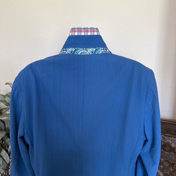 NWT TailorByrd Blue Seersucker Blazer Size 46R - Picture 7 of 11
